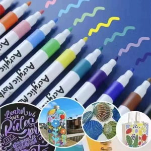 Hộp 60 Bút Màu Acrylic Marker Đầu 2 mm, Vẽ Được Trên Nhiều Chất Liệu