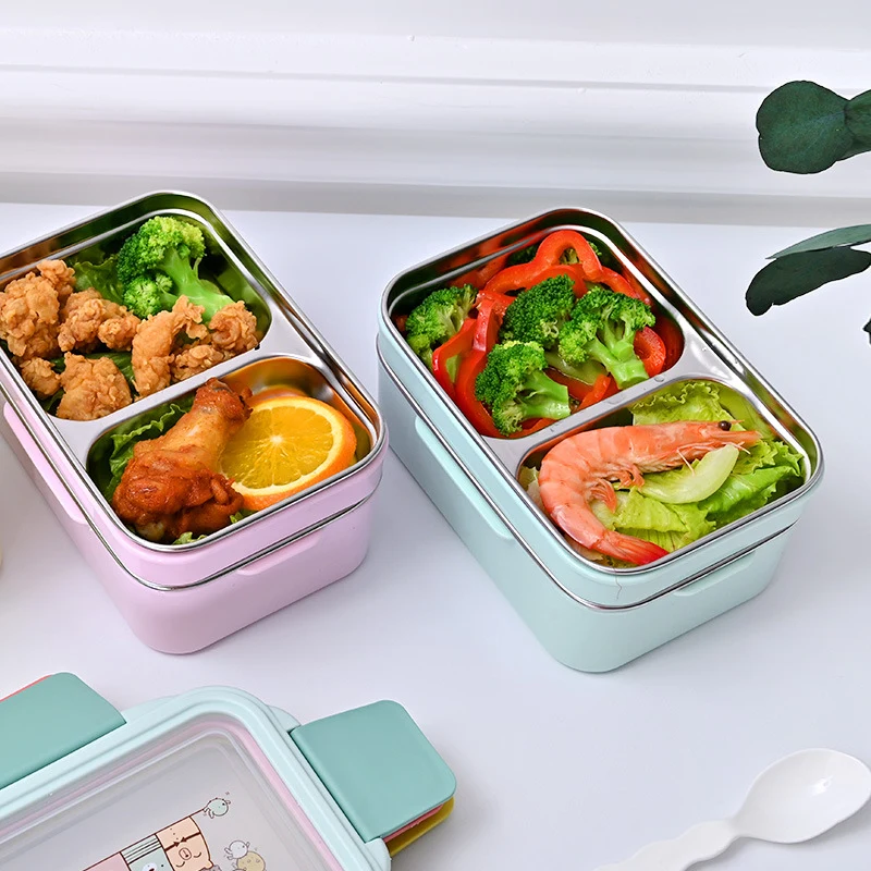 Hộp Cơm 2 Tầng Inox Giữ Nhiệt, Có Ngăn Chia