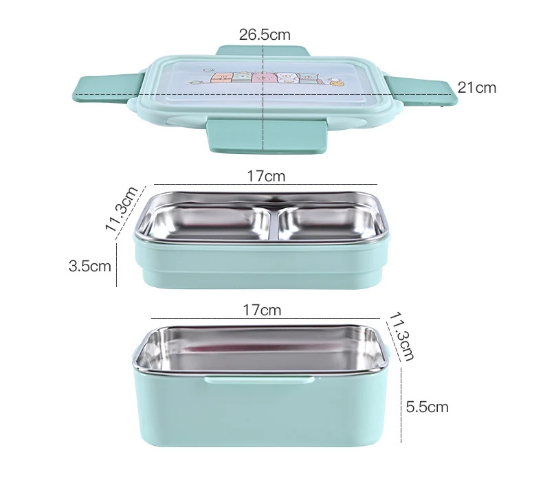 Hộp Cơm 2 Tầng Inox Giữ Nhiệt, Có Ngăn Chia
