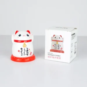 Hộp Đựng Tăm Hình Mèo Thần Tài 6,6 x 6,6 x 7,7 cm, 4 Màu