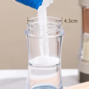 Hũ Đựng Gia Vị 2 Ngăn 2 Đầu Có Nút Định Lượng, Cao 14,7cm