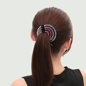 Kẹp Tóc Búi Đính Đá Hình Tròn Xoắn, Đường Kính 6,5 cm, Giao Màu Ngẫu Nhiên