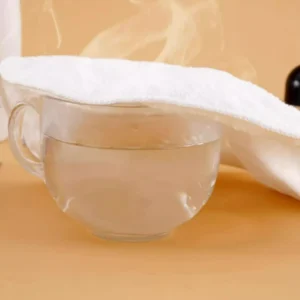 Khăn Chườm Nóng Xông Mặt 2 Lớp Có Quai Đeo Tai, Cỡ 25x25cm
