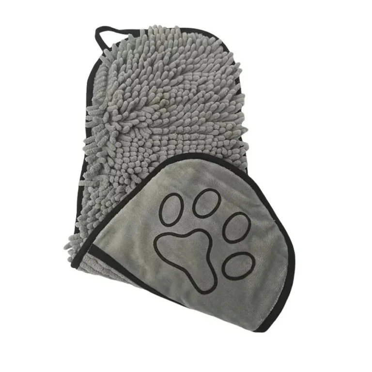 Khăn Lau Khô Lông Chó Mèo Sợi Microfiber, Có Túi Xỏ Tay