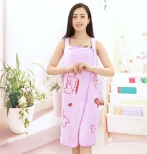 Khăn Tắm Kiêm Áo Choàng 2 Dây 80 x 135 cm, Giao Màu Ngẫu Nhiên