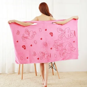 Khăn Tắm Kiêm Áo Choàng 2 Dây 80 x 135 cm, Giao Màu Ngẫu Nhiên