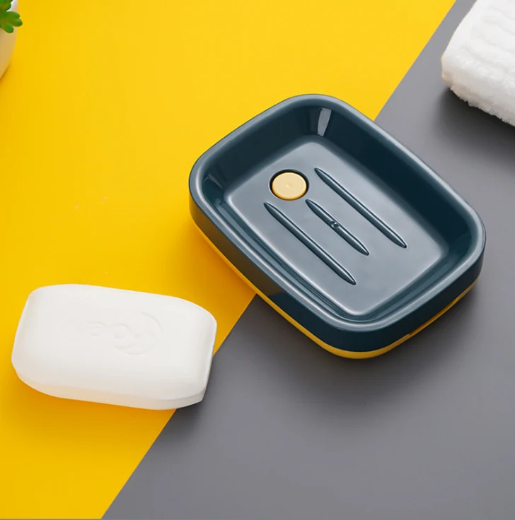 Khay Đựng Xà Phòng Bằng Nhựa 14 × 10,6 cm, Màu Ngẫu Nhiên