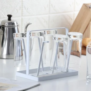 Giá Úp 6 Ly Có Khay Hứng Nước, 20 x 16,5 x 13 cm, Giao Màu Ngẫu Nhiên