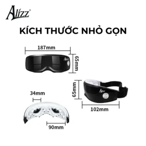 Kính Massage Mắt ALIZZ AL-13577 Pin Sạc USB, Rung Kèm Hạt Nam Châm