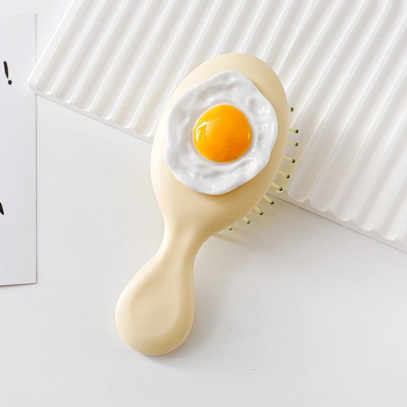Lược Chải Tóc Mini Đệm Khí Hình Trứng Ốp La Cho Bé, Giao Mẫu Ngẫu Nhiên