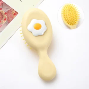 Lược Chải Tóc Mini Đệm Khí Hình Trứng Ốp La Cho Bé, Giao Mẫu Ngẫu Nhiên