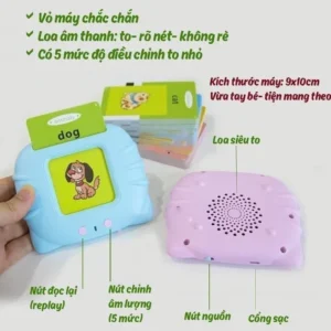 Máy Đọc Thẻ Flashcard Tiếng Anh Cho Bé Từ 18 Tháng, Kèm 112 Thẻ Từ Vựng 2 Mặt
