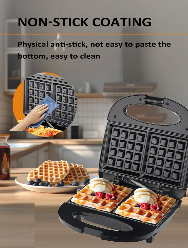 Máy Làm Bánh Waffle Mini Chống Dính 800W - Kẹp Nướng Bánh Tiện Lợi