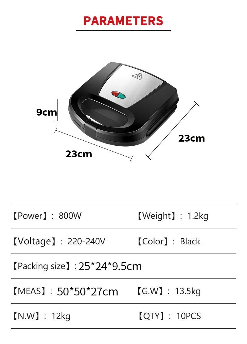 Máy Làm Bánh Waffle Mini Chống Dính 800W - Kẹp Nướng Bánh Tiện Lợi