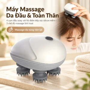 Máy Massage Da Đầu Và Toàn Thân MSHD-001 Đầu Silicon Mềm, Pin Sạc