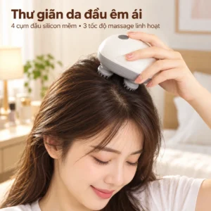 Máy Massage Da Đầu Và Toàn Thân MSHD-001 Đầu Silicon Mềm, Pin Sạc
