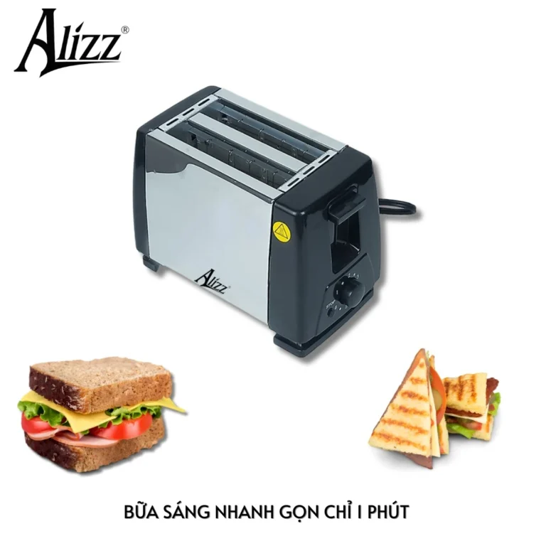 Máy Nướng Bánh Mì Sandwich ALIZZ AL-13579, 2 Khe Nướng 6 Cấp Độ Nhiệt