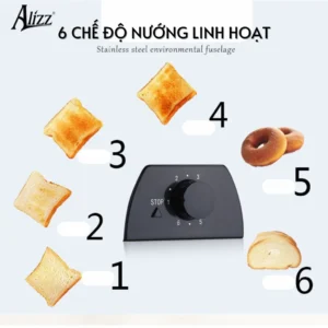 Máy Nướng Bánh Mì Sandwich ALIZZ AL-13579, 2 Khe Nướng 6 Cấp Độ Nhiệt
