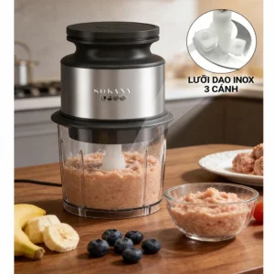Máy Xay Thực Phẩm SOKANY SK-06061 300W, Cối 0,7 L, Lưỡi Xoáy 3 Cánh