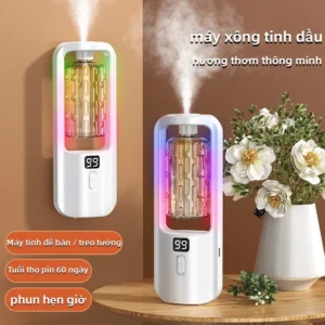 Máy Xông Tinh Dầu Tự Động PW3 Phun Sương Nano, Pin Sạc 2000mAh 5 Chế Độ Xông