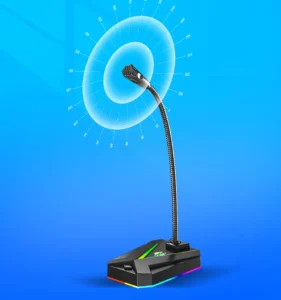 Micro Để Bàn SADA MK10 Cổng USB, Cổ Uốn, Đế Đèn LED RGB