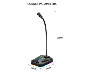 Micro Để Bàn SADA MK10 Cổng USB, Cổ Uốn, Đế Đèn LED RGB