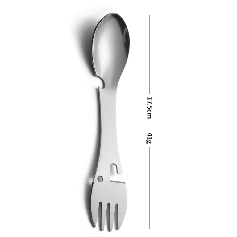 Muỗng Nĩa Đa Năng 5 Trong 1 Dài 17,5 cm, Mở Nắp Chai, Mở Hộp, Mang Đi Dã Ngoại
