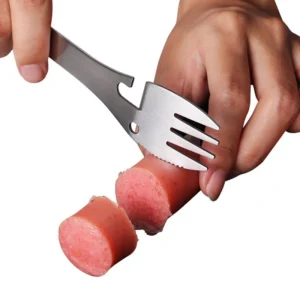 Muỗng Nĩa Đa Năng 5 Trong 1 Dài 17,5 cm, Mở Nắp Chai, Mở Hộp, Mang Đi Dã Ngoại