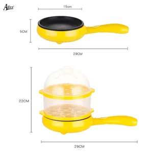 Nồi Điện Mini Đa Năng ALIZZ AL-14504 Kèm 2 Tầng Hấp Trứng Có Nắp, 350W