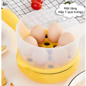 Nồi Điện Mini Đa Năng ALIZZ AL-14504 Kèm 2 Tầng Hấp Trứng Có Nắp, 350W