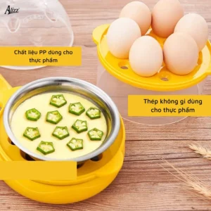 Nồi Điện Mini Đa Năng ALIZZ AL-14504 Kèm 2 Tầng Hấp Trứng Có Nắp, 350W