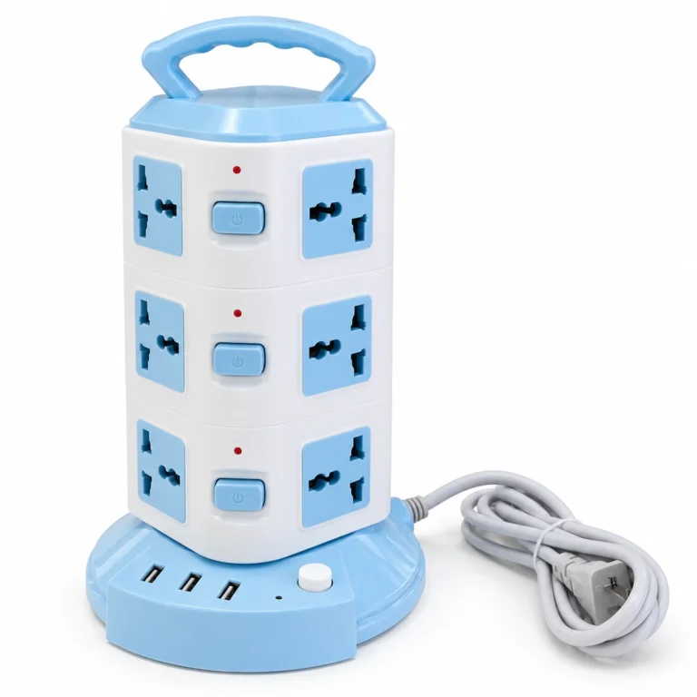 Ổ Cắm Điện Đa Năng 3 Tầng Dạng Tháp, 12 Ổ Cắm & 3 Cổng Sạc USB