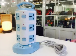 Ổ Cắm Điện Đa Năng 3 Tầng Dạng Tháp, 12 Ổ Cắm & 3 Cổng Sạc USB