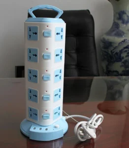 Ổ Cắm Điện Đa Năng 5 Tầng Dạng Tháp, 20 Lỗ Cắm & 3 Cổng Sạc USB 2500W