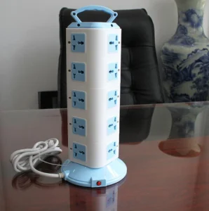 Ổ Cắm Điện Đa Năng 5 Tầng Dạng Tháp, 20 Lỗ Cắm & 3 Cổng Sạc USB 2500W
