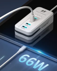 Ổ Cắm Sạc Để Bàn Đa Năng 4 Cổng 66W, Type-C & USB-A Sạc Nhanh