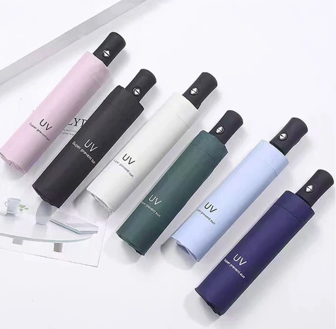 Ô Dù Gấp Tự Động 2 Chiều Phủ Chống UV, Tán 100 cm, Giao Màu Ngẫu Nhiên