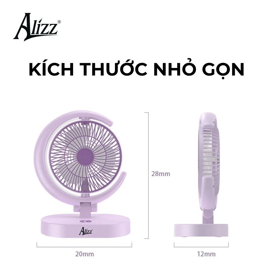 Quạt Gấp Để Bàn Mini Sạc USB ALIZZ AL-11768