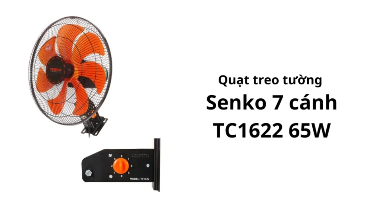 Quạt treo tường Senko TC1622 7 cánh với hộp điều khiển