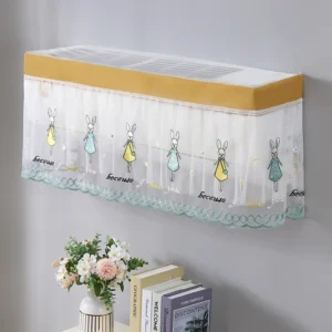 Rèm Che Máy Lạnh Chống Bụi Vải Lưới Thêu Họa Tiết, Giao Mẫu Ngẫu Nhiên