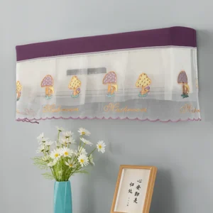 Rèm Che Máy Lạnh Chống Bụi Vải Lưới Thêu Họa Tiết, Giao Mẫu Ngẫu Nhiên