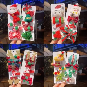 Set Kẹp Tóc Giáng Sinh Cho Bé Hình Ông Già Noel, Tuần Lộc, Giao Mẫu Ngẫu Nhiên