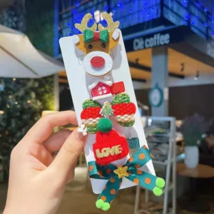 Set Kẹp Tóc Giáng Sinh Cho Bé Hình Ông Già Noel, Tuần Lộc, Giao Mẫu Ngẫu Nhiên
