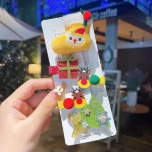 Set Kẹp Tóc Giáng Sinh Cho Bé Hình Ông Già Noel, Tuần Lộc, Giao Mẫu Ngẫu Nhiên