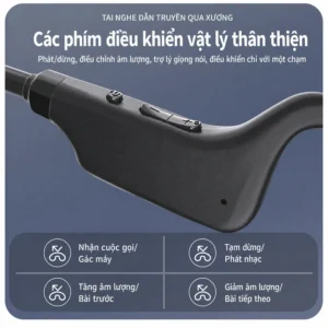 Tai Nghe Bluetooth Thể Thao Dẫn Truyền Xương Đeo Cổ, Kháng Nước & Pin 8 Giờ