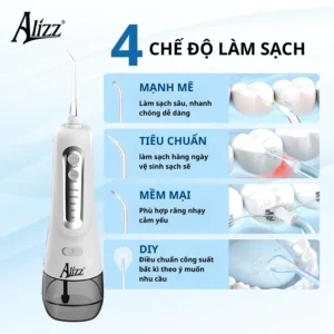 Tăm Nước Cầm Tay ALIZZ AL-14235, 4 Chế Độ Áp Lực, Sạc Type-C