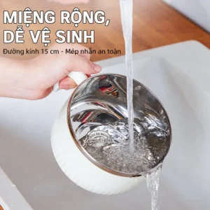 Tô Mì Inox 304 Có Nắp Kính Và Tay Cầm 900 ml