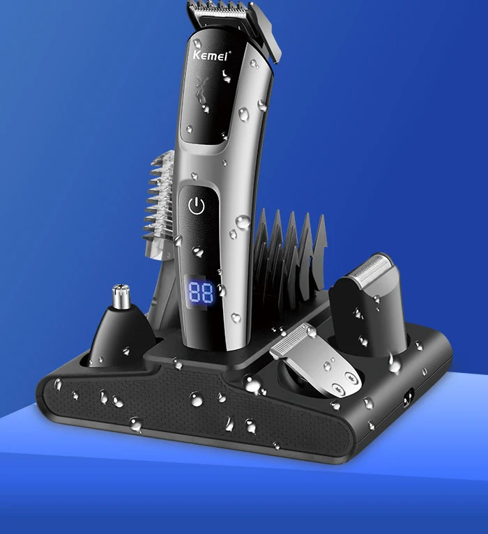Tông Đơ Cắt Tóc Đa Năng Kemei KM-675, Pin Sạc, Kèm 4 Lược Cữ