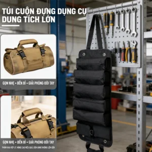 Túi Cuộn Đựng Dụng Cụ 6 Ngăn Vải Oxford 600D