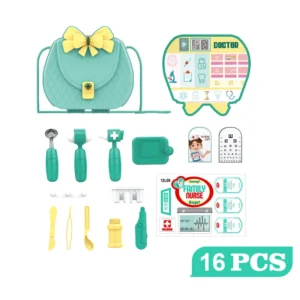 Túi Đồ Chơi Bác Sĩ Y Tá Cho Bé 16 Món Kèm Dây Đeo Tiện Lợi
